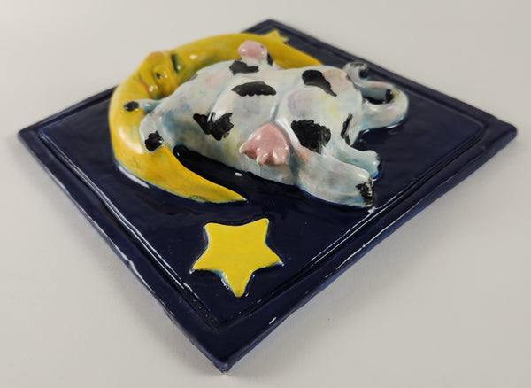 Cow Jumping Over the Moon 6x6 Ceramic Tile