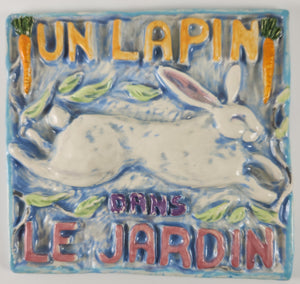 Un Lapin Dans Le Jardin 6x6 Ceramic Tile