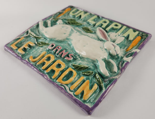 Un Lapin Dans Le Jardin 6x6 Ceramic Tile